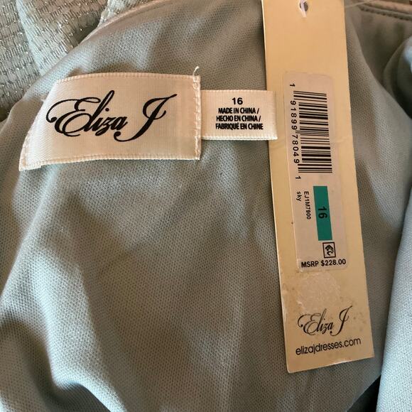 Eliza J Women's Formal Dress Size 16 Green Sequined Backless Long Evening Gown - Picture 9 of 13